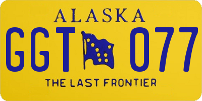 AK license plate GGT077