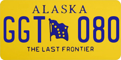 AK license plate GGT080