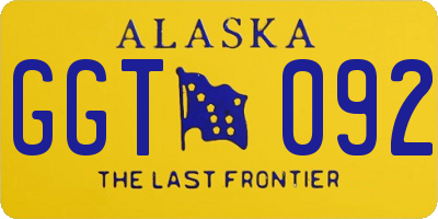 AK license plate GGT092
