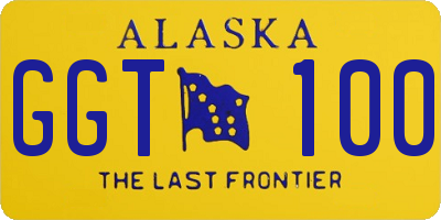AK license plate GGT100