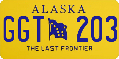 AK license plate GGT203