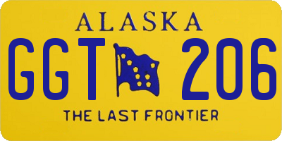 AK license plate GGT206