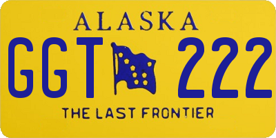 AK license plate GGT222