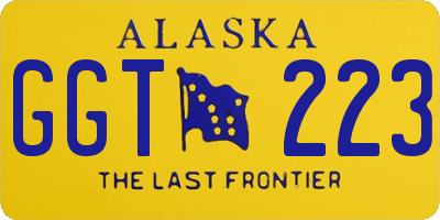 AK license plate GGT223