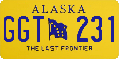 AK license plate GGT231