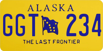 AK license plate GGT234
