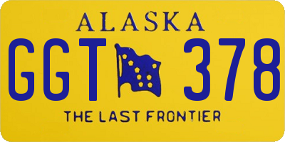 AK license plate GGT378