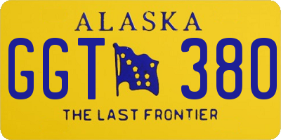 AK license plate GGT380