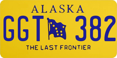 AK license plate GGT382
