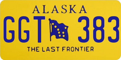 AK license plate GGT383