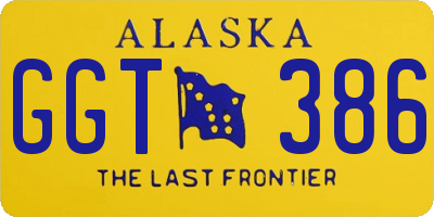 AK license plate GGT386