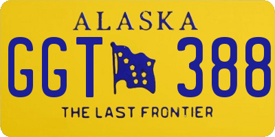 AK license plate GGT388