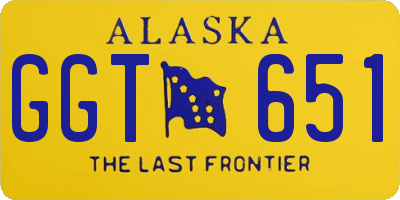 AK license plate GGT651