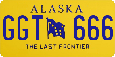 AK license plate GGT666