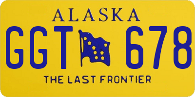AK license plate GGT678