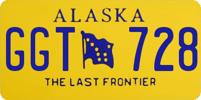 AK license plate GGT728