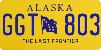AK license plate GGT803