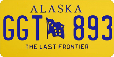 AK license plate GGT893