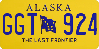AK license plate GGT924