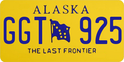 AK license plate GGT925