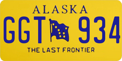 AK license plate GGT934