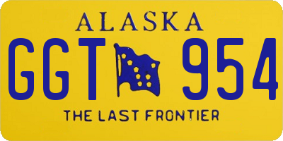 AK license plate GGT954