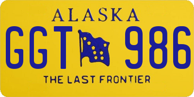 AK license plate GGT986