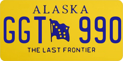 AK license plate GGT990