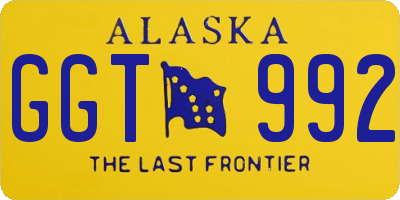 AK license plate GGT992
