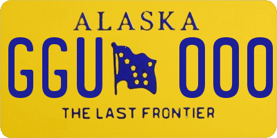 AK license plate GGU000