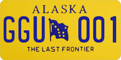 AK license plate GGU001