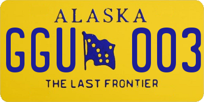 AK license plate GGU003