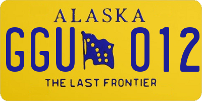 AK license plate GGU012