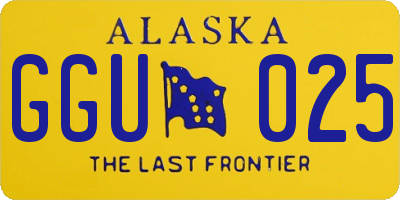 AK license plate GGU025
