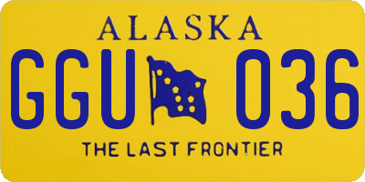 AK license plate GGU036