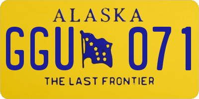 AK license plate GGU071