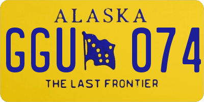 AK license plate GGU074