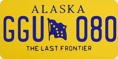 AK license plate GGU080