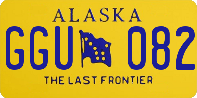 AK license plate GGU082
