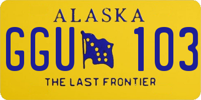 AK license plate GGU103