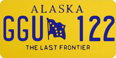 AK license plate GGU122