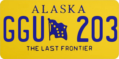 AK license plate GGU203