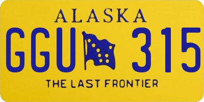 AK license plate GGU315