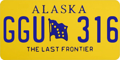 AK license plate GGU316