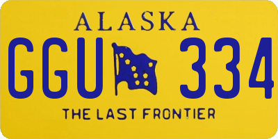 AK license plate GGU334