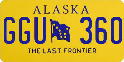 AK license plate GGU360