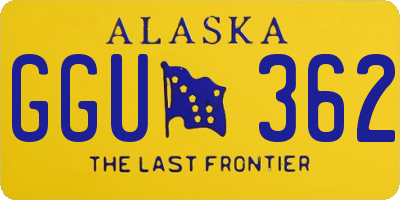 AK license plate GGU362