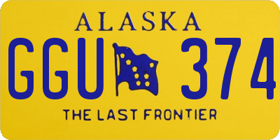 AK license plate GGU374