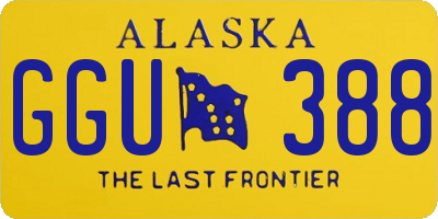 AK license plate GGU388