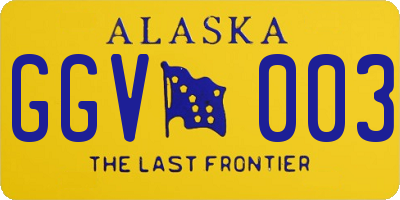 AK license plate GGV003
